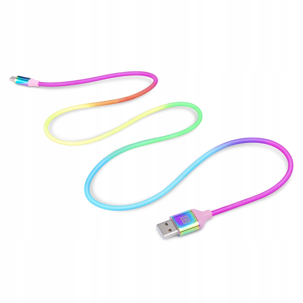 Kabel Premium REAL-EL USB A do USB Typu C Rainbow Stan opakowania oryginalne