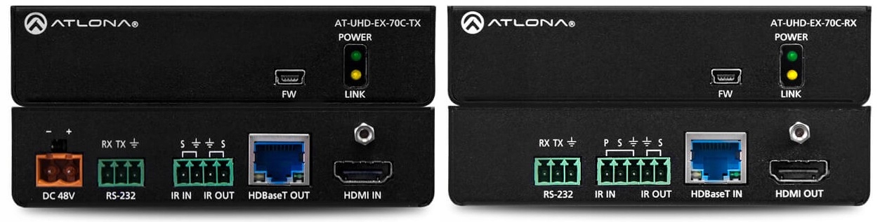 ATLONA AT-UHD-EX-70-KIT 4K/UHD HDMI przez HDBaseT TX/RX z PoE Transmiter