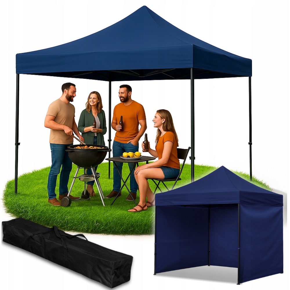 Namiot pawilon ogrodowy handlowy samorozkładający kempingowy altana 3x3 m