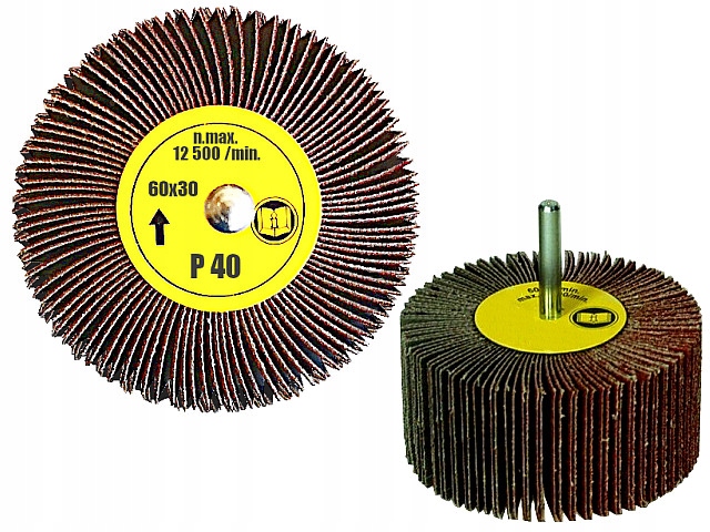 ŚCIERNICA LISTKOWA TRZPIENIOWA NA TRZPIENIU NA WIERTARKĘ 60x30 GR. 40 PL