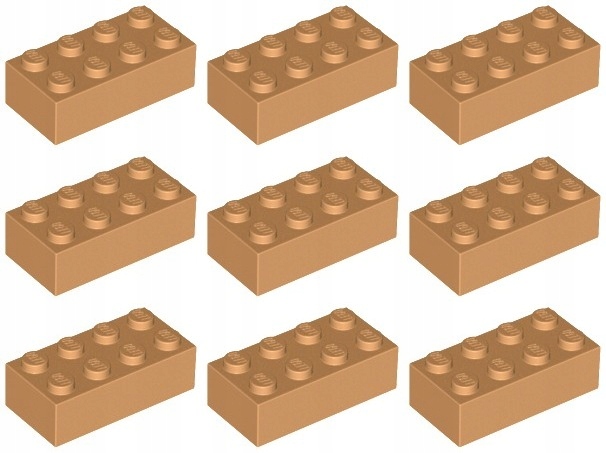 

Lego 3001 Klocek 2x4 nugat śr. Nowy (20g) 9 szt.
