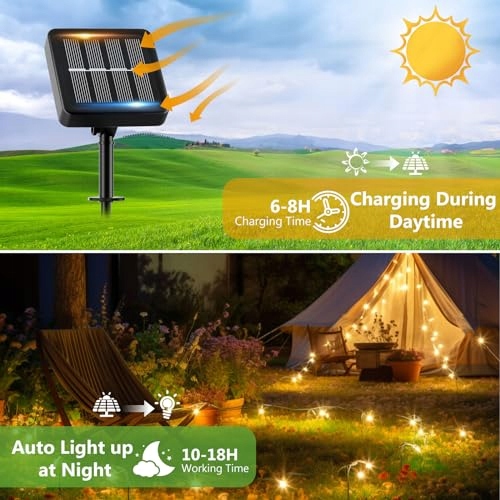 SOLAR GIRLANDA ŚWIETLNA ŁANĆUCH SOLARNY 3X16 160LED — miniatura 2
