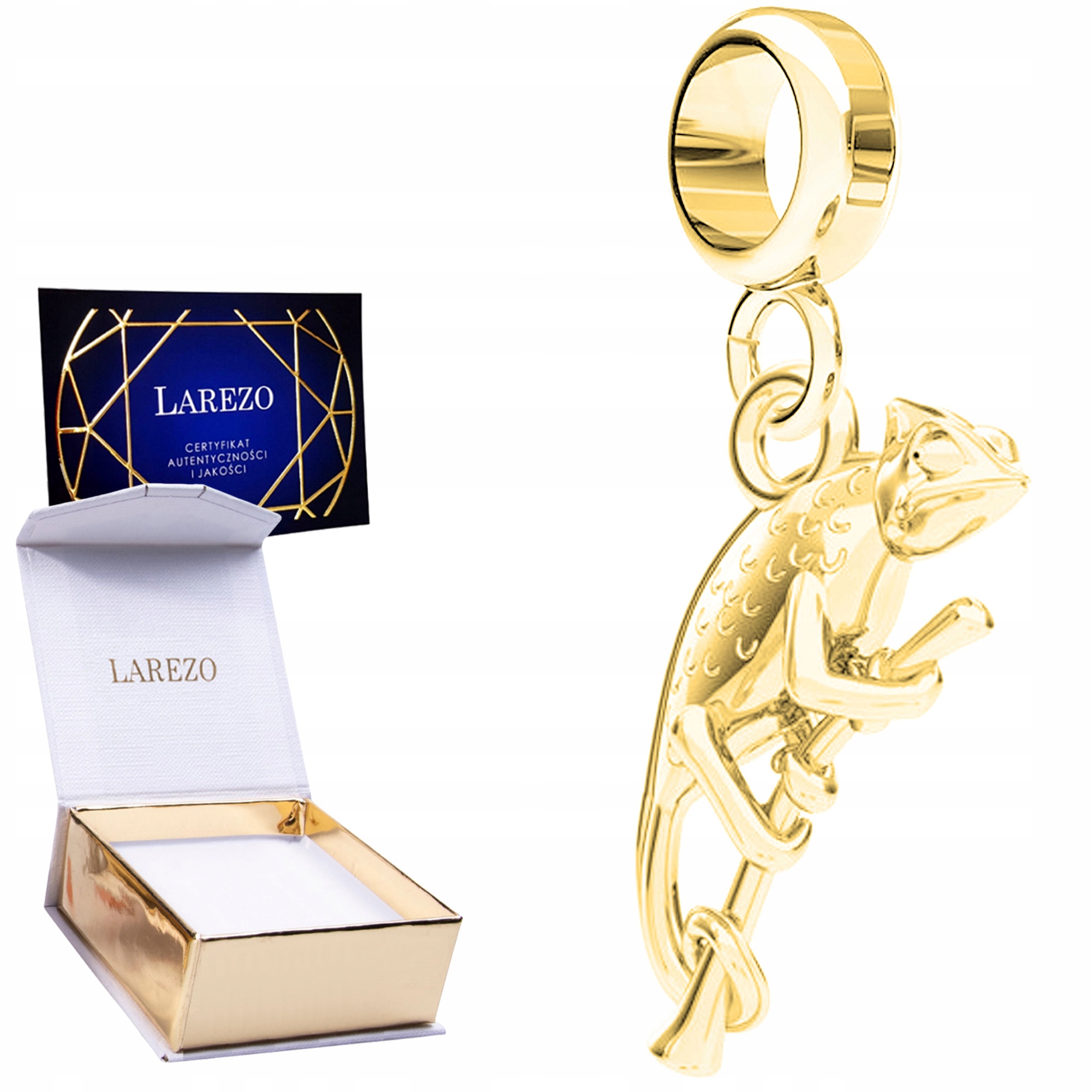 Charms Zlatý Závěsný s Chameleonem Ještěrkou Pozlacený Chameleon Stříbro 925