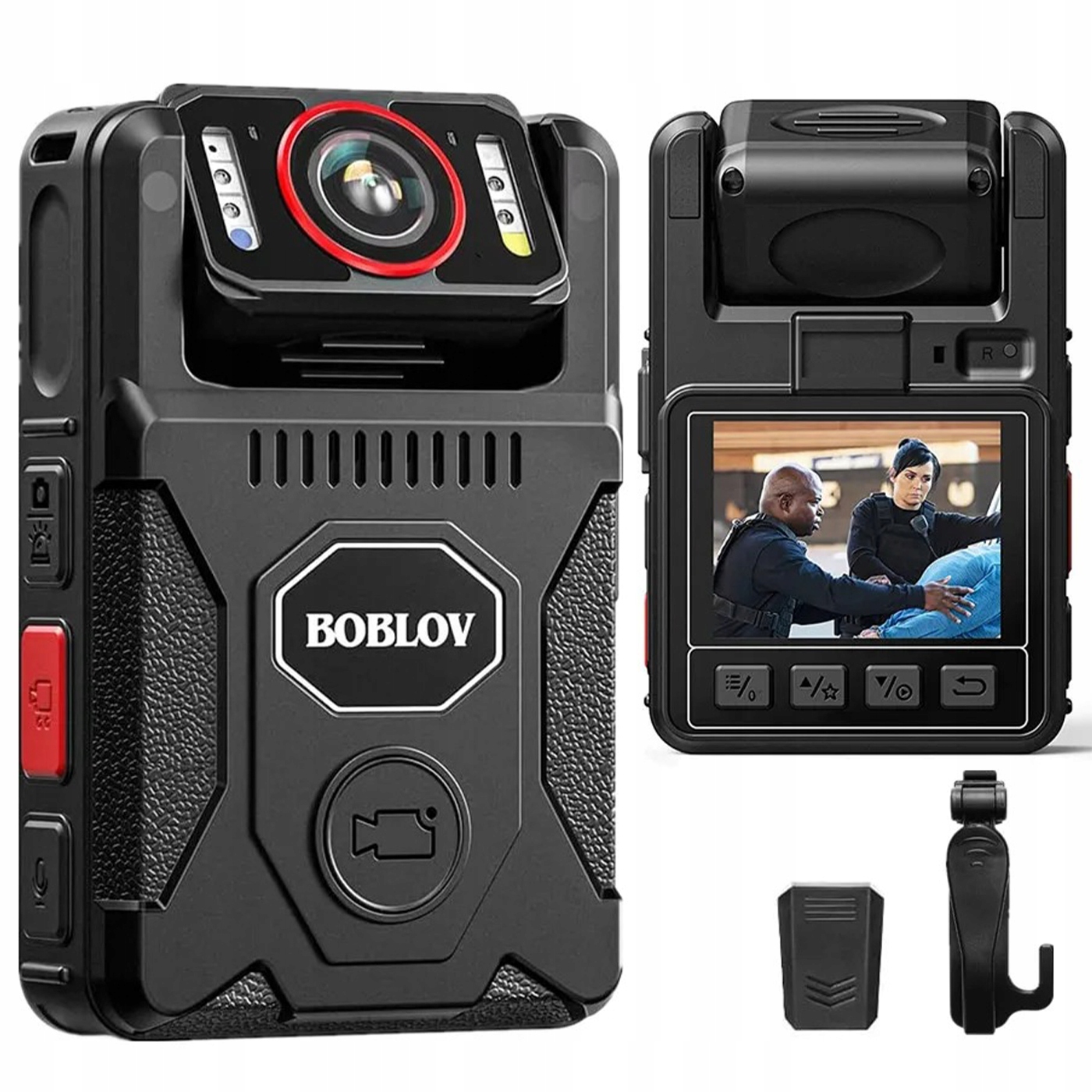 Osobná kamera Bodycam 4K Gps 128GB Otočný objektív 180 Night 15h