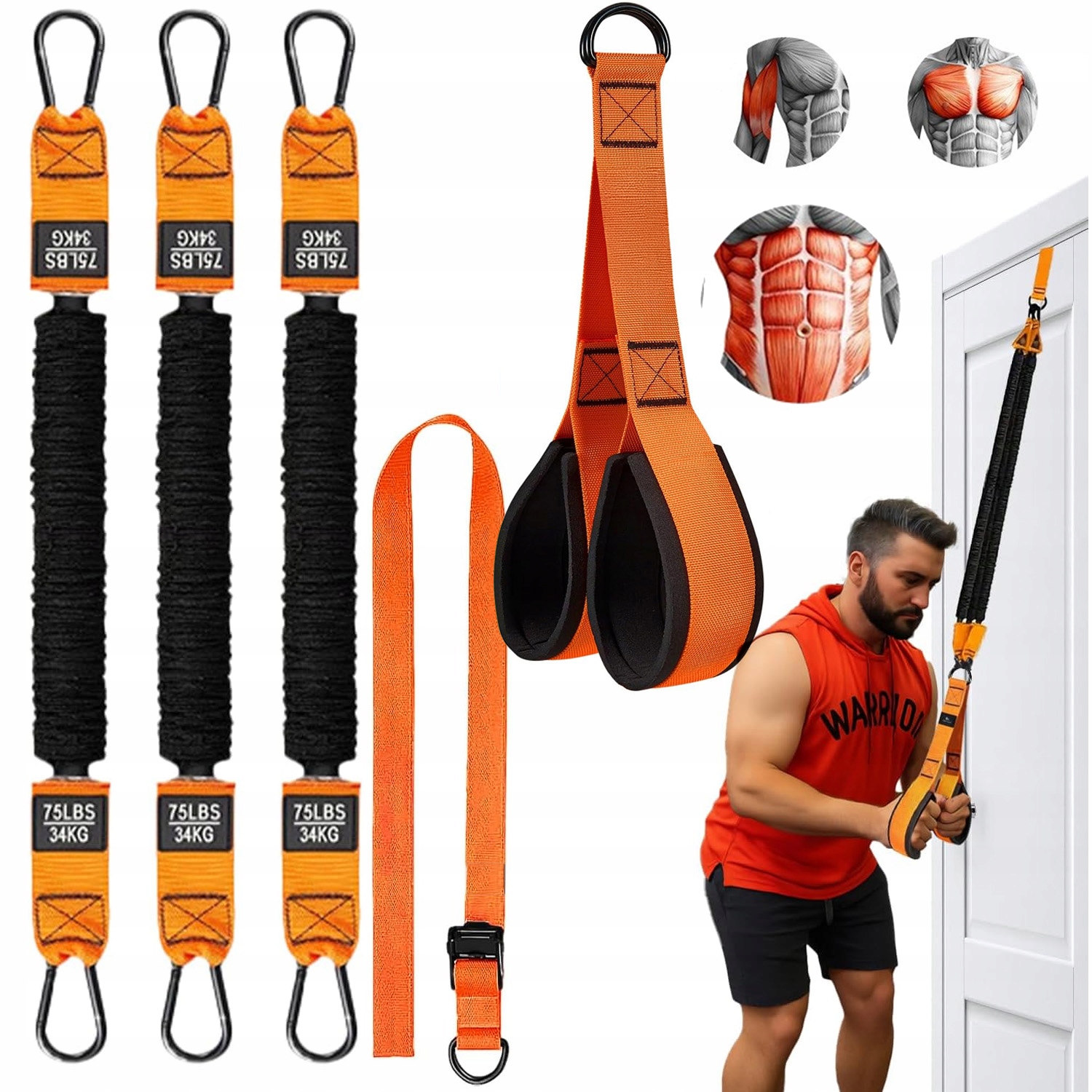 Tréninkové Pásy Popruhy Pro Fitness Cvičení Držák Na Dveře Přenosný Set