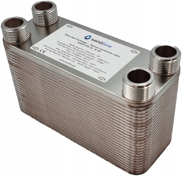 Výmenník Tepla Sanitline 50 Doskový Výkon 55 kW 4x 1" Centrálny Cal Cwu