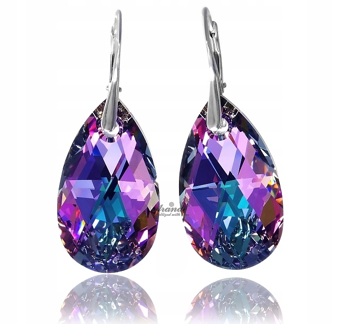 Křišťálové velké Náušnice Vitrail Stříbro Arande