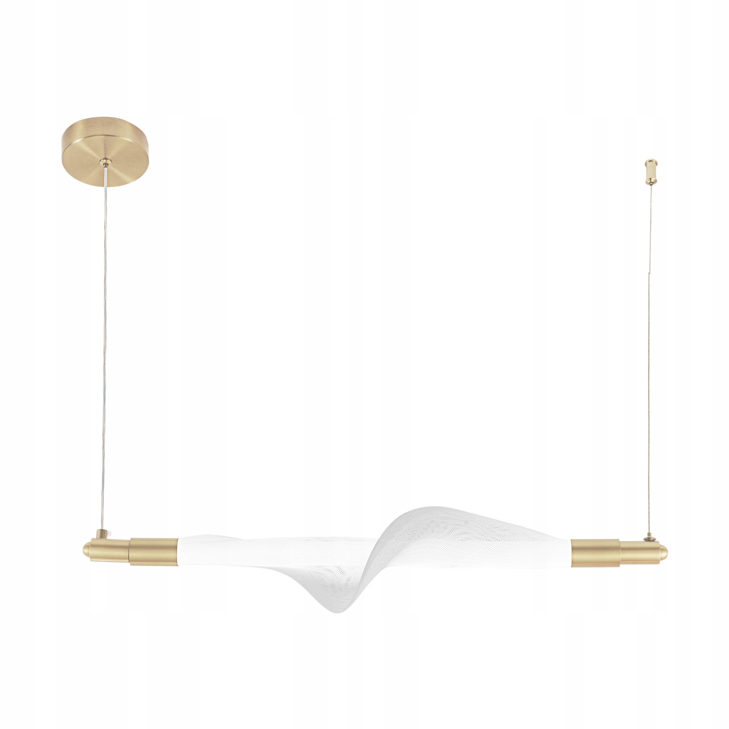 Závěsná lampa vlna horizontální tuba spirála bílá Led zlatá vlnitá Toolight