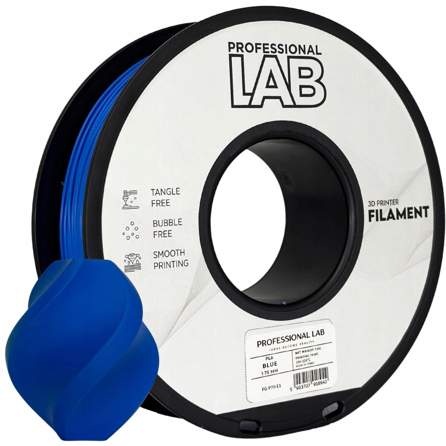 10 X Filament Pla Blue 1,75mm 1kg niebieski klasyczny Smart Print
