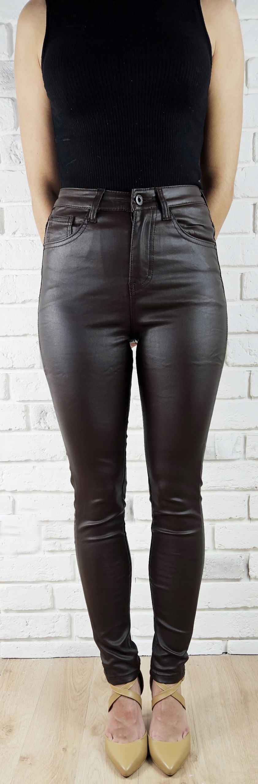 DAMSKIE SPODNIE OCIEPLANE MODELUJĄCE WOSKOWANE SKÓRA Kod producenta DAYSIE