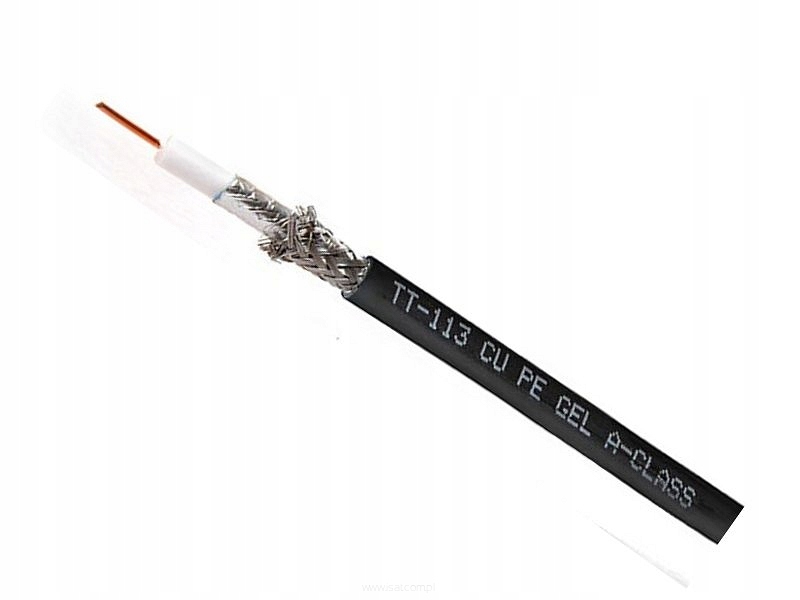 Kabel antenowy TT113 PE GEL CU Fca RG6 100 m