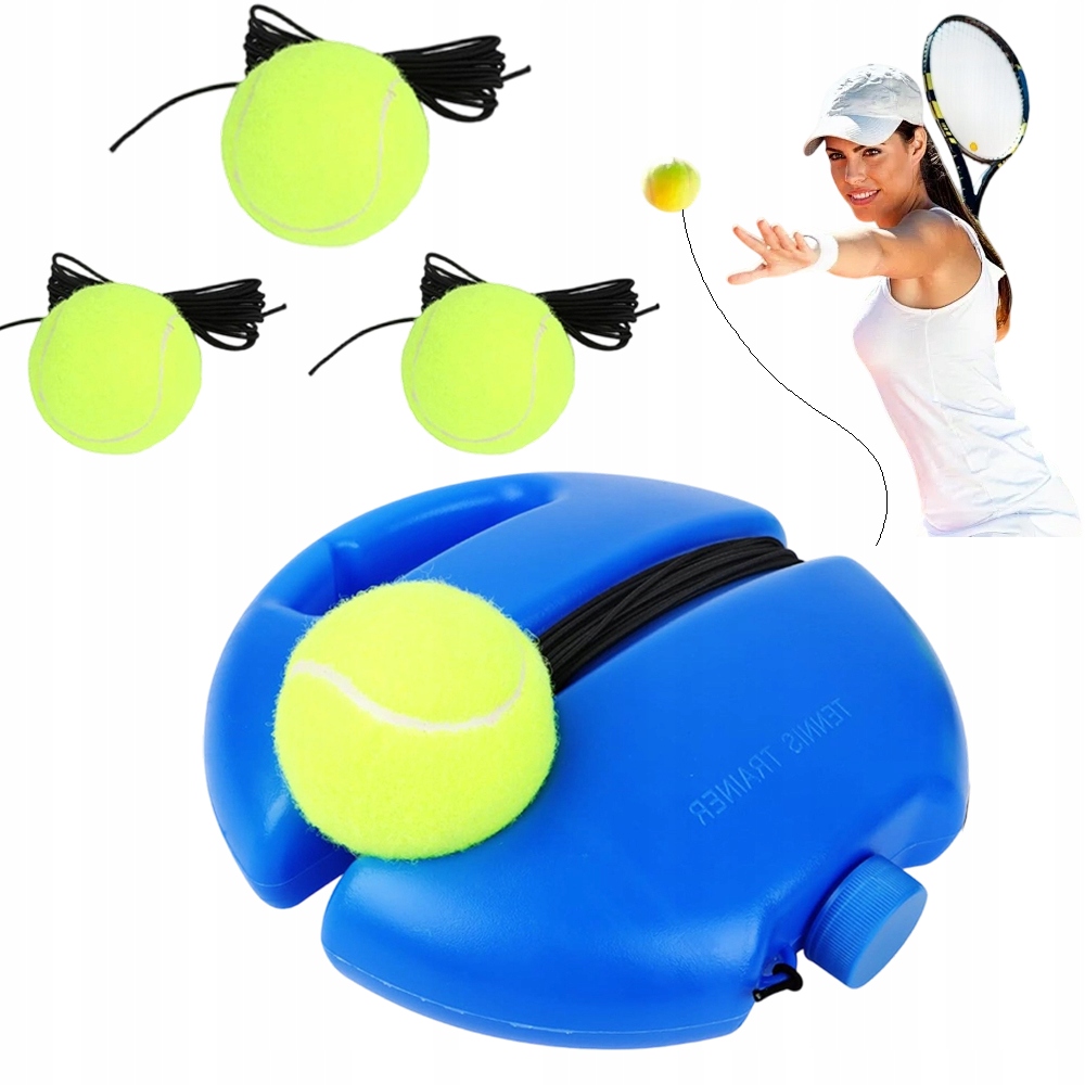 Urządzenie Treningowe Tenis Refleks 3 Piłki Koordynacja Ręka Oko Niebieski