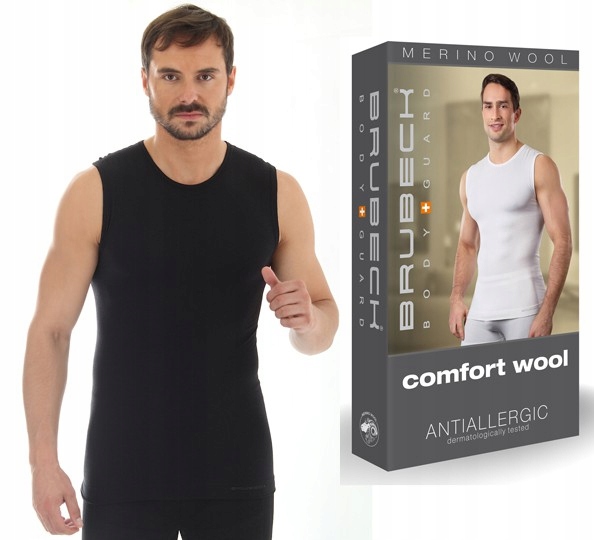 

Koszulka męska Wełna Merino Brubeck Czarna XL