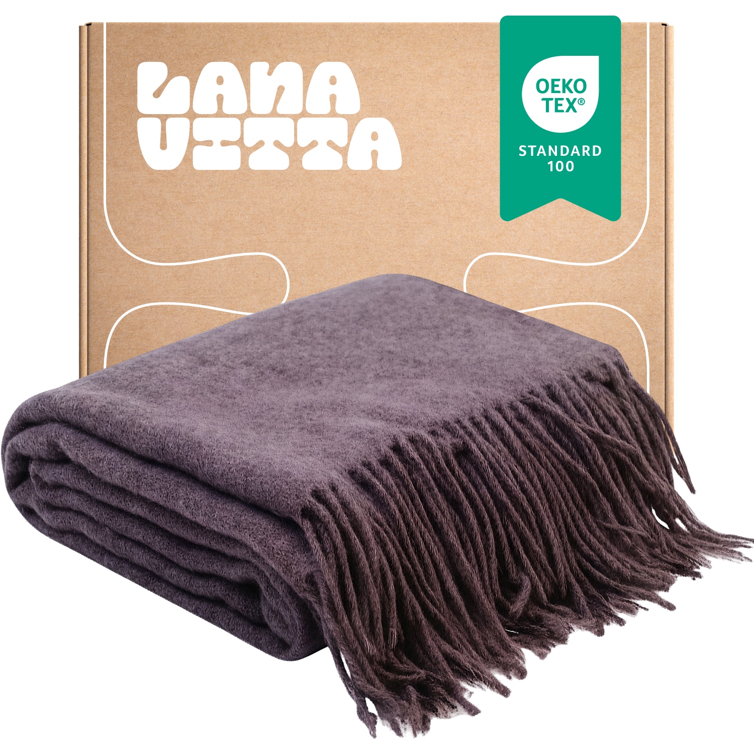 Vlněná deka Teplá Melanž 100% Novozélandská vlna Fialová 140 x 200 cm
