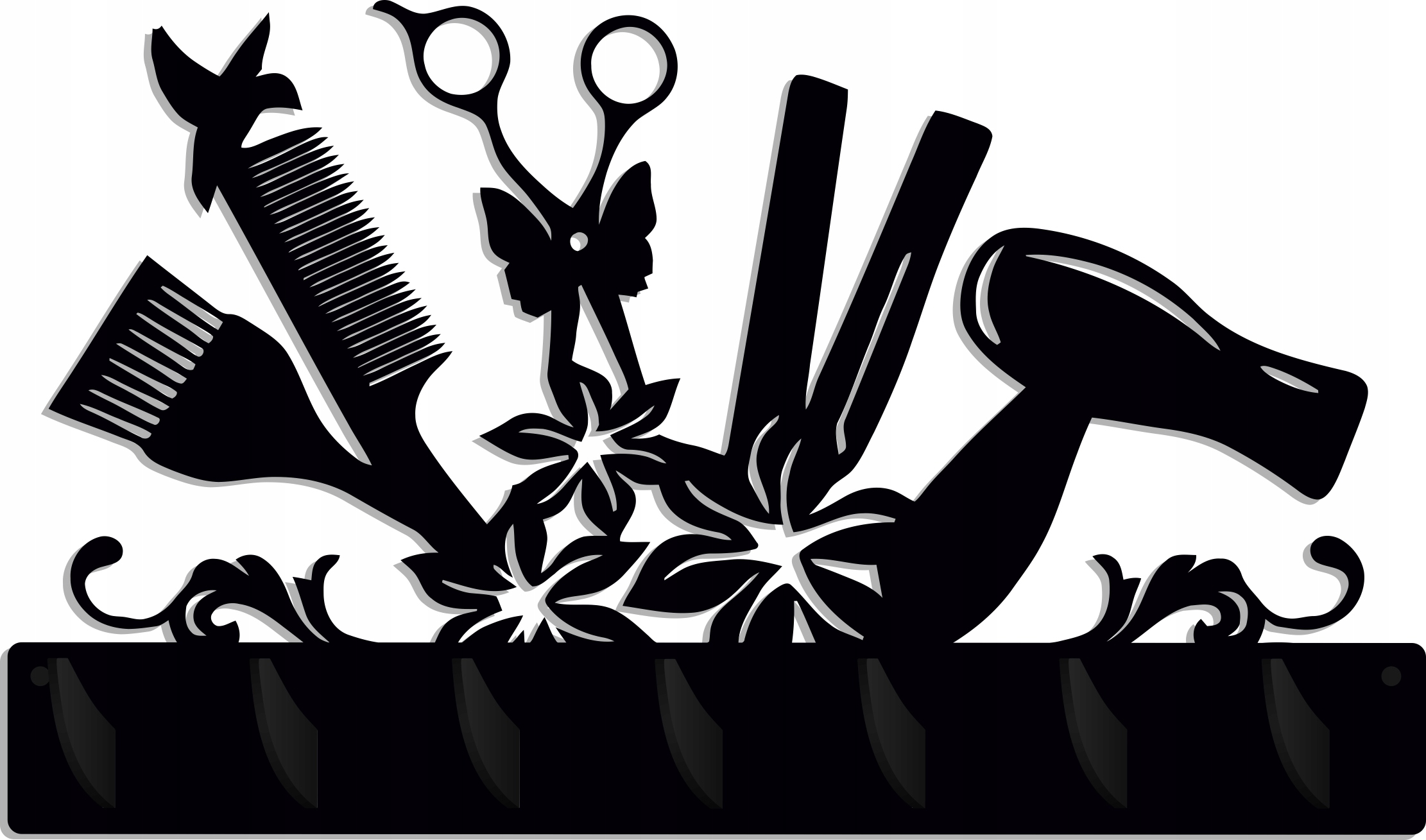 Věšáky na oblečení velký nástěnný věšák pro kadeřnictví, kadeřnický salon