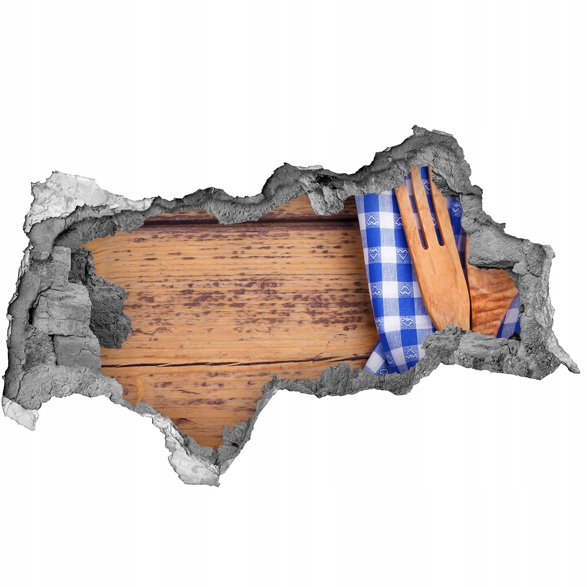 

Fototapeta dziura na ścianę Drewniane sztućce