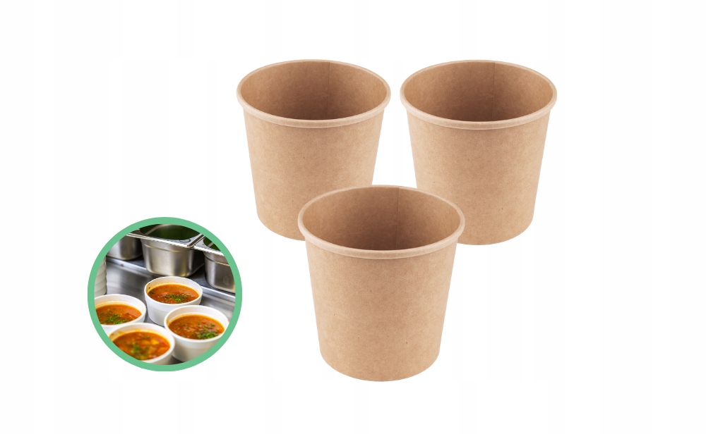 Pojemniki papierowe na zupę 350 ml 25 szt.