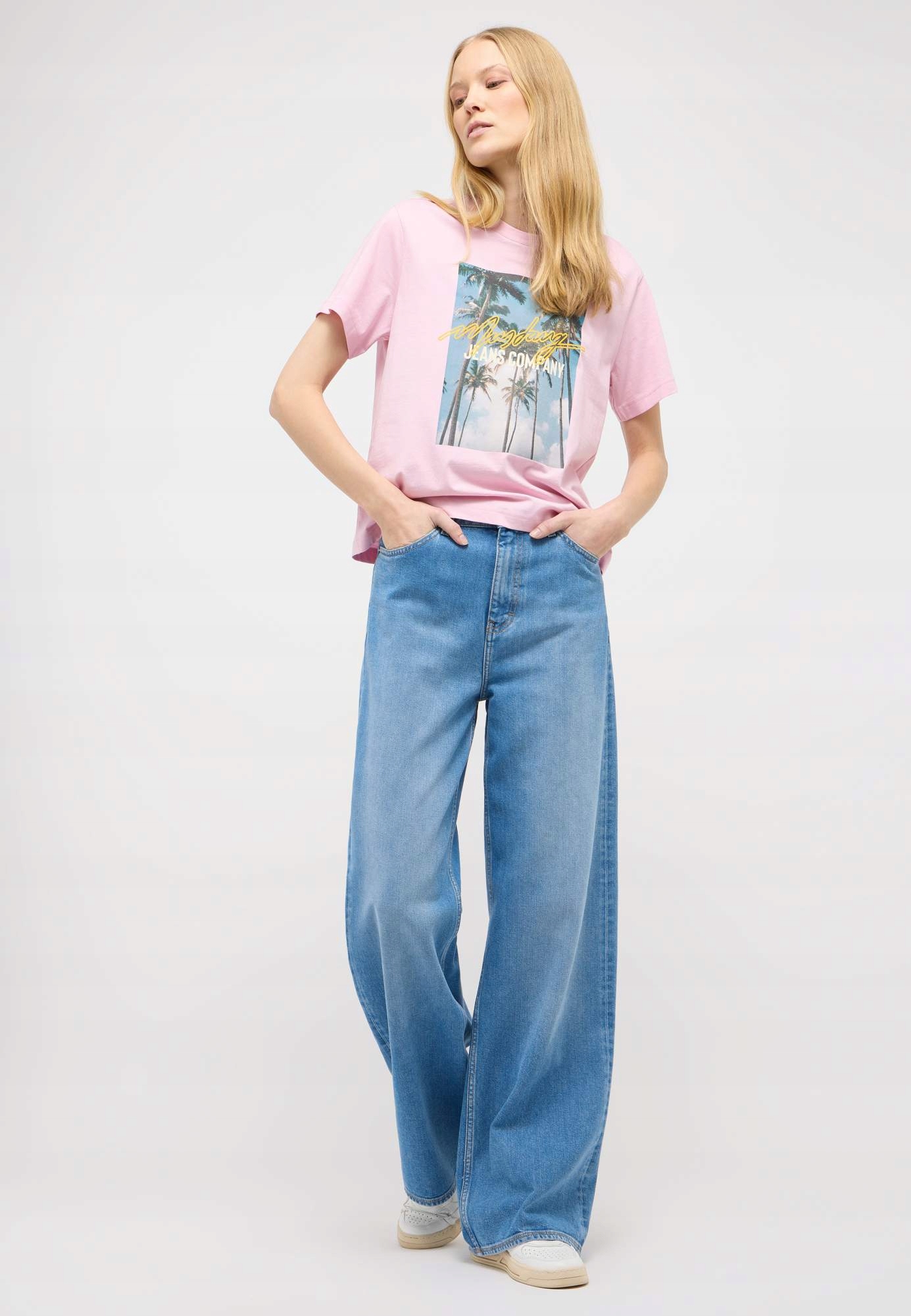 Mustang Volné Džíny Mom Jeans Vysoký Pas Modré 33/34 7BA