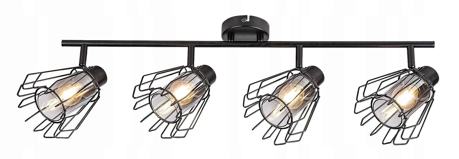 Rabalux Stropná lampa Industriálna čierna 4xE14 Reflektory Sklo