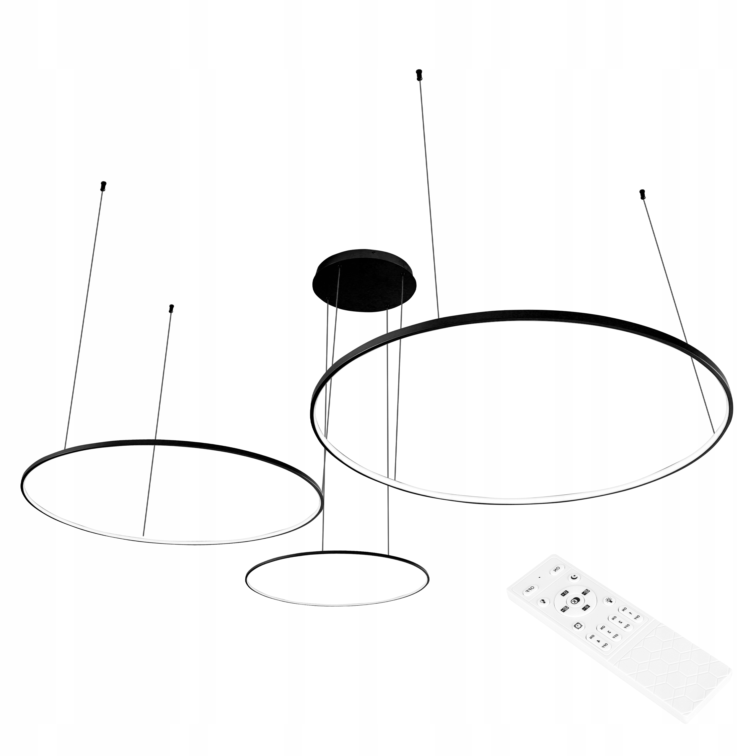 Lustr závěsné stropní svítidlo Ring Led 40 60 80 cm 3000-6500K 116W černá