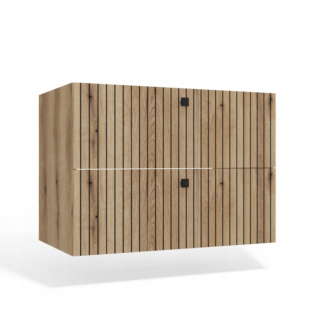 Skříňka Pod Umyvadlo Tigo 80 2S Dub Evoke 2 Zásuvky Ryhovaná Přední Závěsná