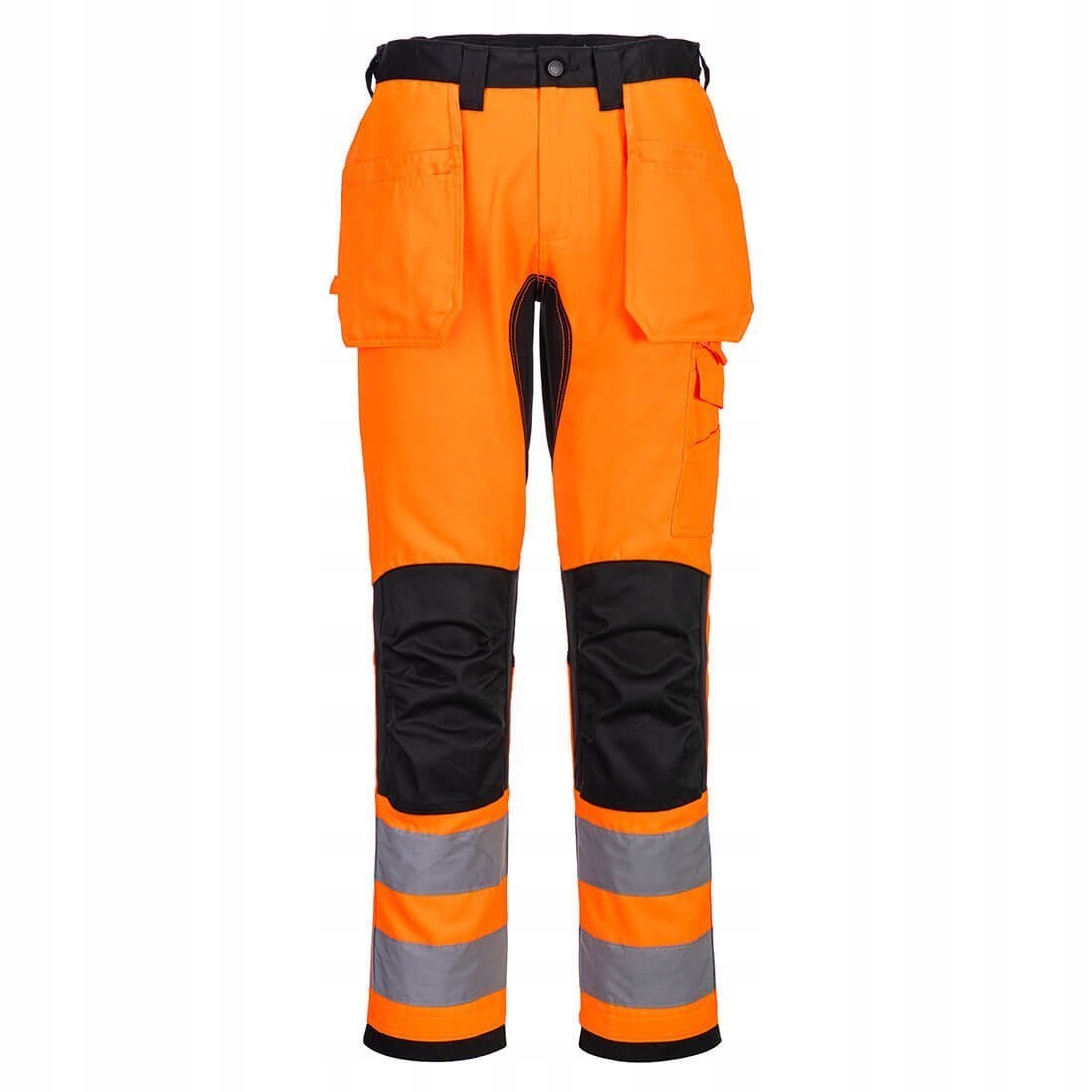 Kalhoty WX2 Eco s kaburami, reflexní Kl.2 vel. 40 Oranžová/Černá R