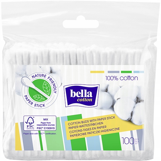 

Patyczki Bella Cotton higieniczne papierowe 100szt