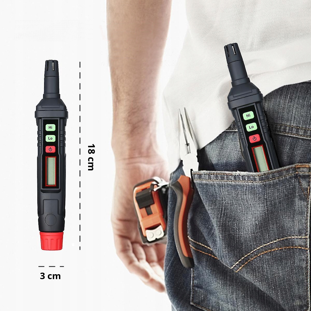 KIESZONKOWY MINI DETEKTOR GAZÓW ŁATWOPALNYCH HABOTEST EKRAN LCD I ALARMEM Marka Habotest