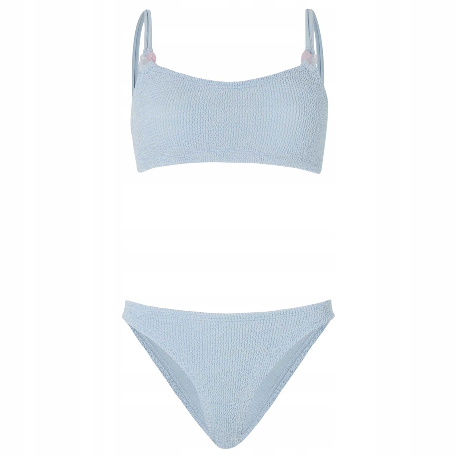 Bikini Cassie Beaded Metallic Ice Blue One size Světle modrá Hunza G