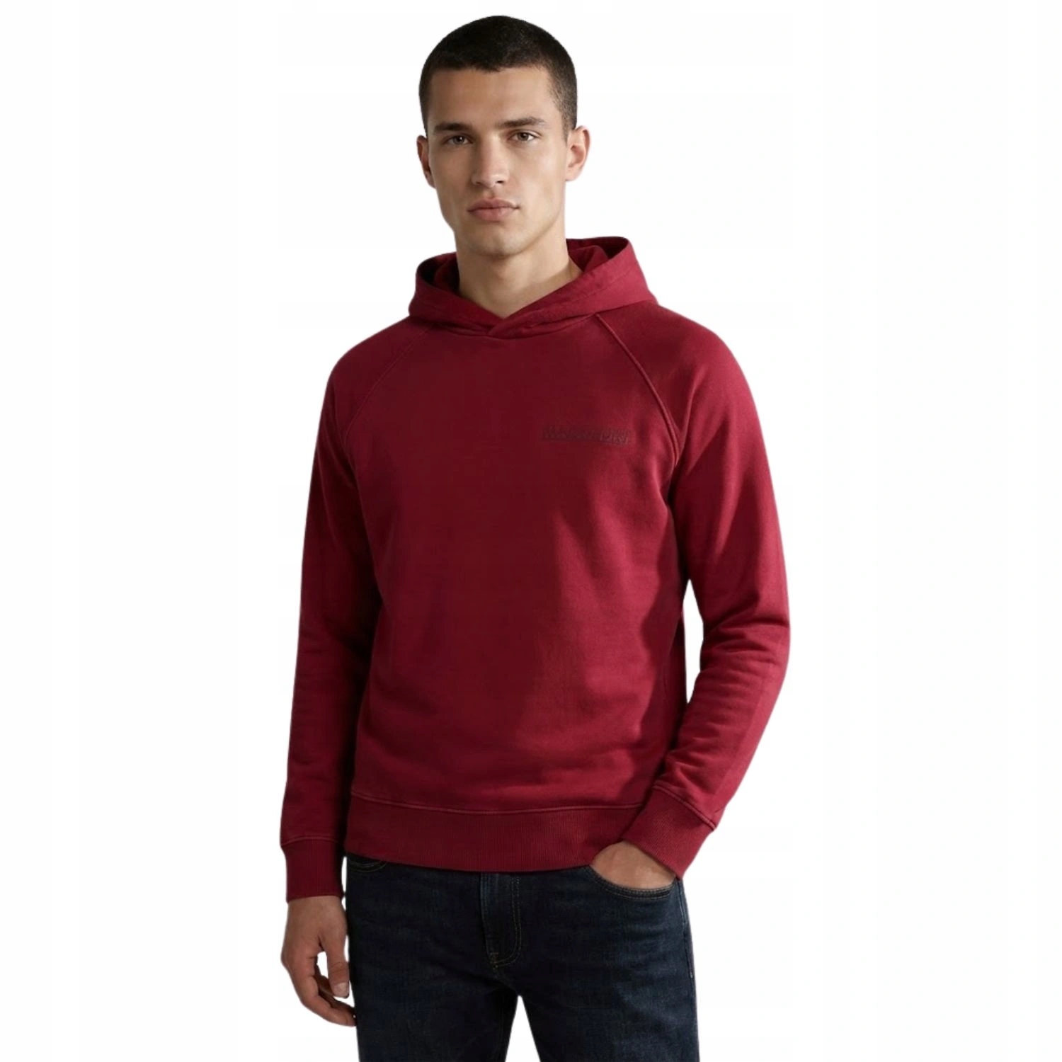 Pánská mikina Napapijri Byleo teplá s kapucí bordó sportovní tepláková vel. XL