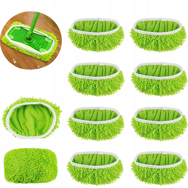 Levně Náhradní podložky na mop z žinylky, mop na zametací zařízení, sada 10 kusů