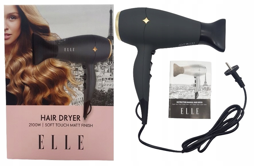 

Elle Duża Suszarka Do Włosów 2100W Zimny Nadmuch