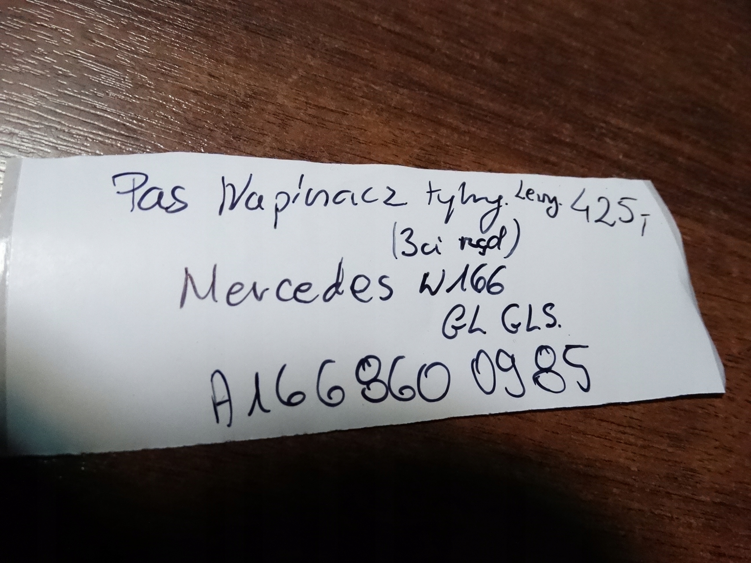 IDEALNY GURTEN SPANNER HINTEN LINKS MERCEDES W166 1