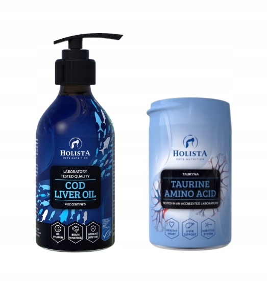 Levně Holista Cod Liver 100 ml Holista Taurine Amino Acid 250 g Set