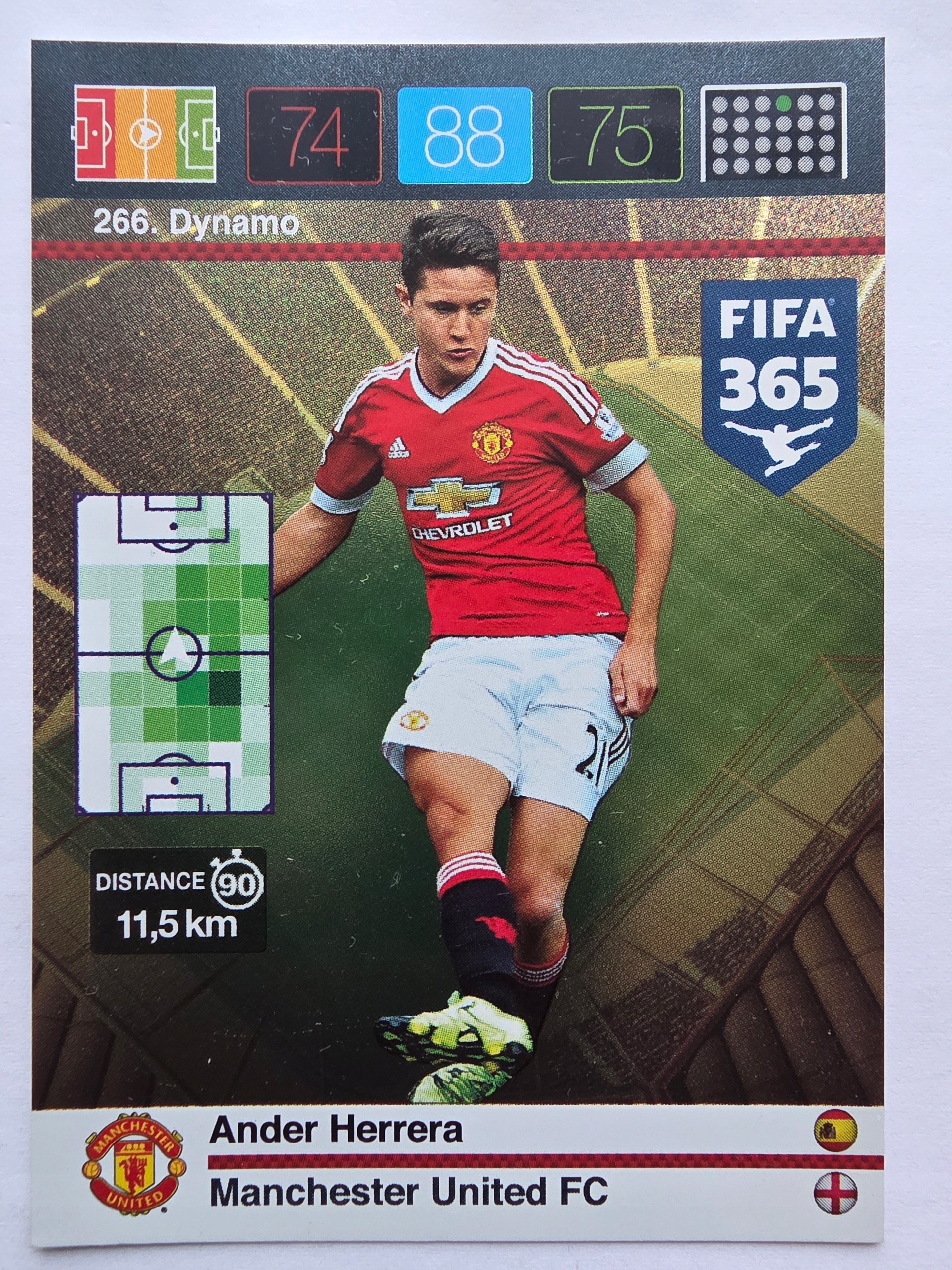 2015-16 Panini Fifa 365 Ander Herrera Manchester United Dynamo /AU6