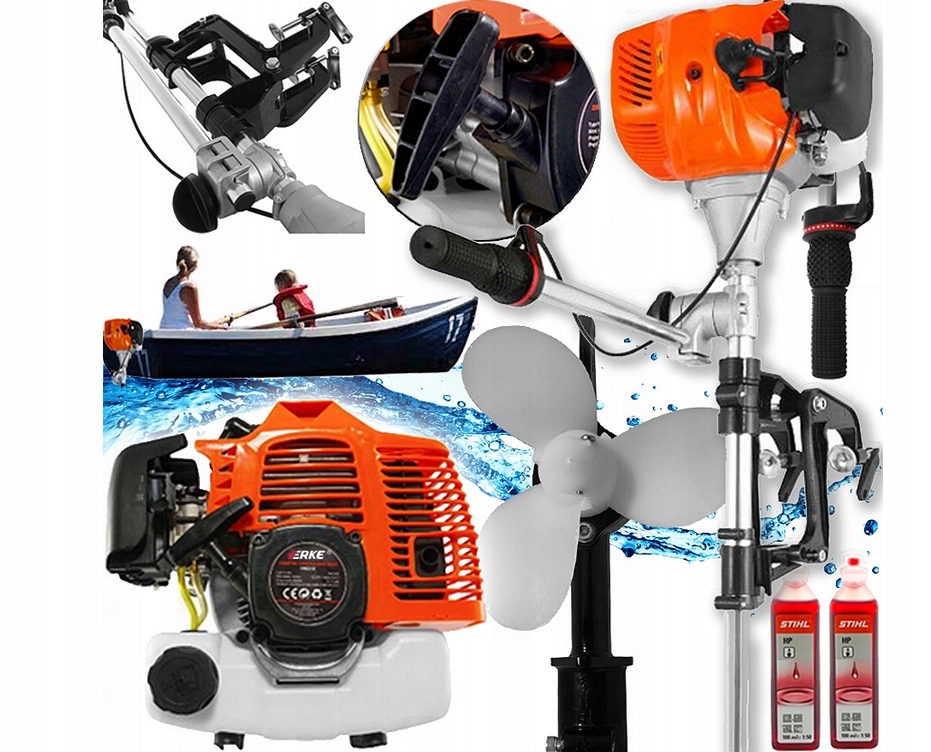 Silnik Zaburtowy Spalinowy Do Łódki Łodzi Pontonu Mocny 5,2 Km Olej