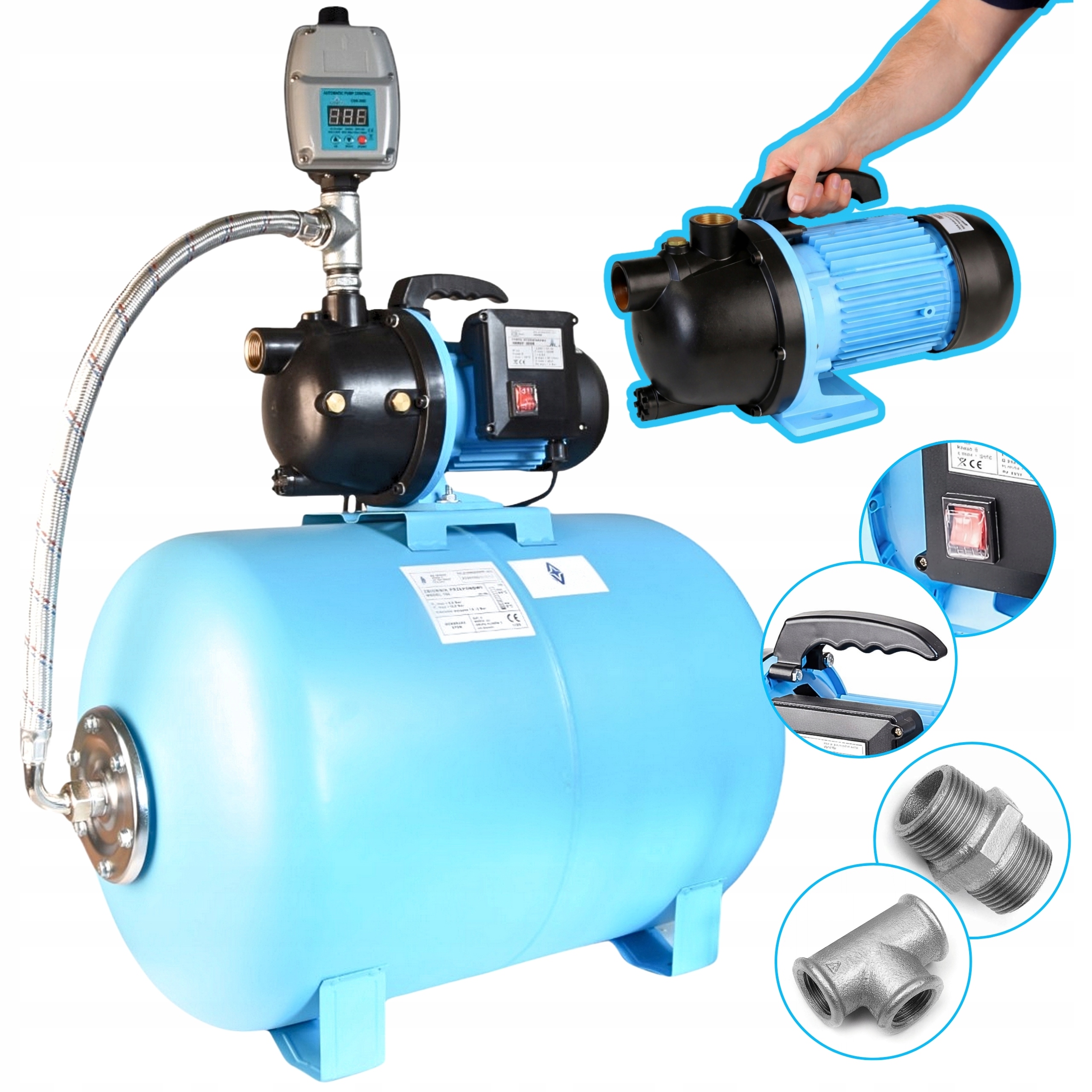 Pumpa Do Domu Pro Vodu Zahradní Vypínač pro čerpadlo Hydrofor 100L Suchoběh