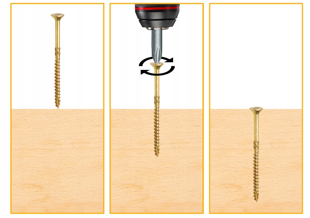 WKRĘTY CIESIELSKIE DO DREWNA 4x50 STOŻKOWE TORX 200szt CS 04050 DOMAX Długość wkręta 50 mm