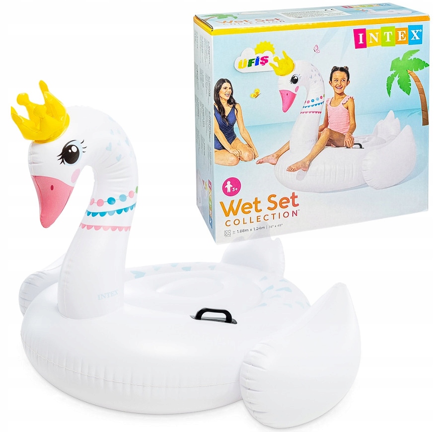 INTEX 57562 DMUCHANY ŁABĘDŹ MATERAC DO PŁYWANIA WYSPA 188x124x99 cm