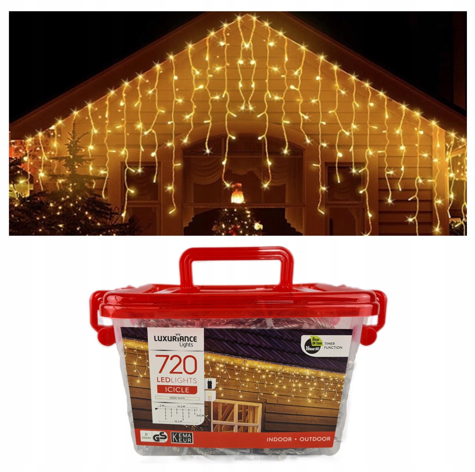 

Lampki Świąteczne Sople Kurtyna 720 Led 20 m Dach