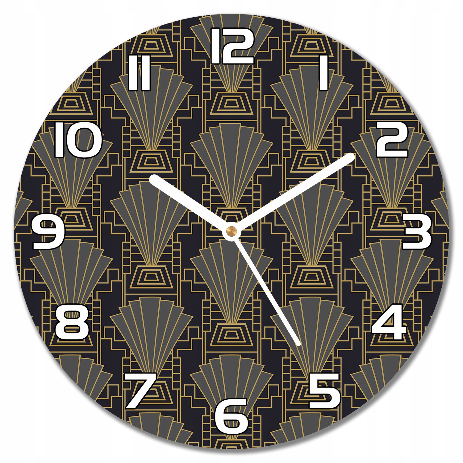 

Zegar na szkle Art deco wzór ciemne kolory f30cm