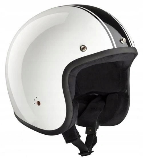 Otvorená prilba Bandit Jet Race White Black ľahká 850 g klasická Dot