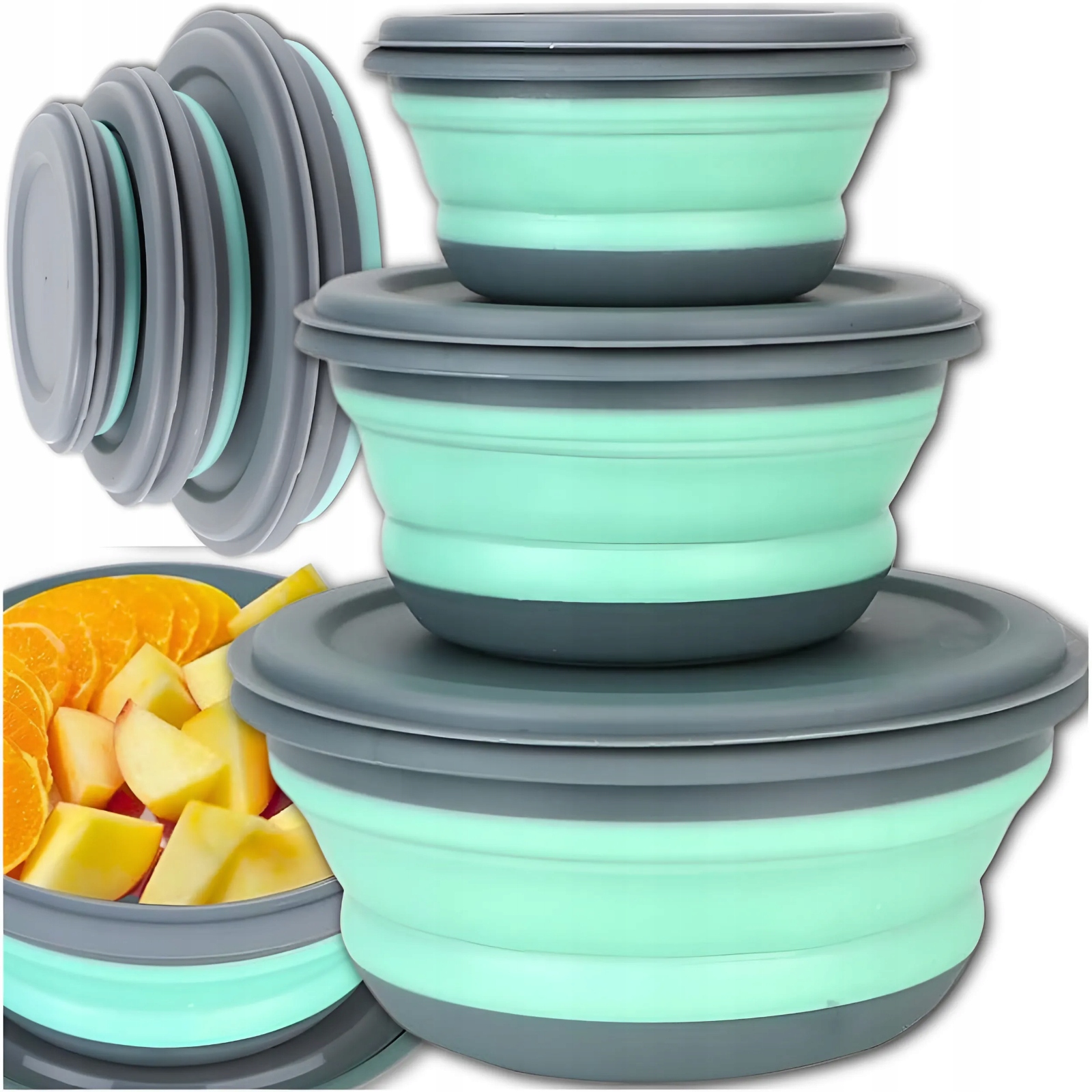 MISKI POJEMNIKI MISKA SKŁADANE SILIKONOWE TURYSTYCZNE ZESTAW POKRYWKI 3szt EAN (GTIN) 5704825888045