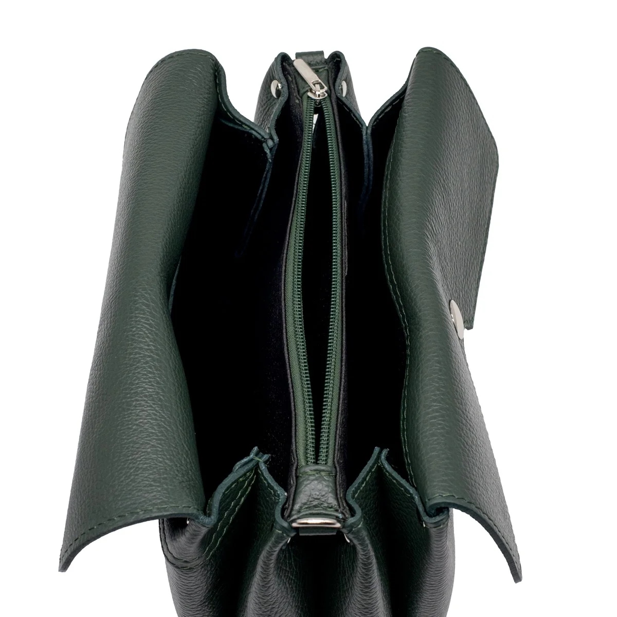 Klasyczna torebka Alma ze skóry naturalnej Zielona Pomysł na prezent Kolor zielony