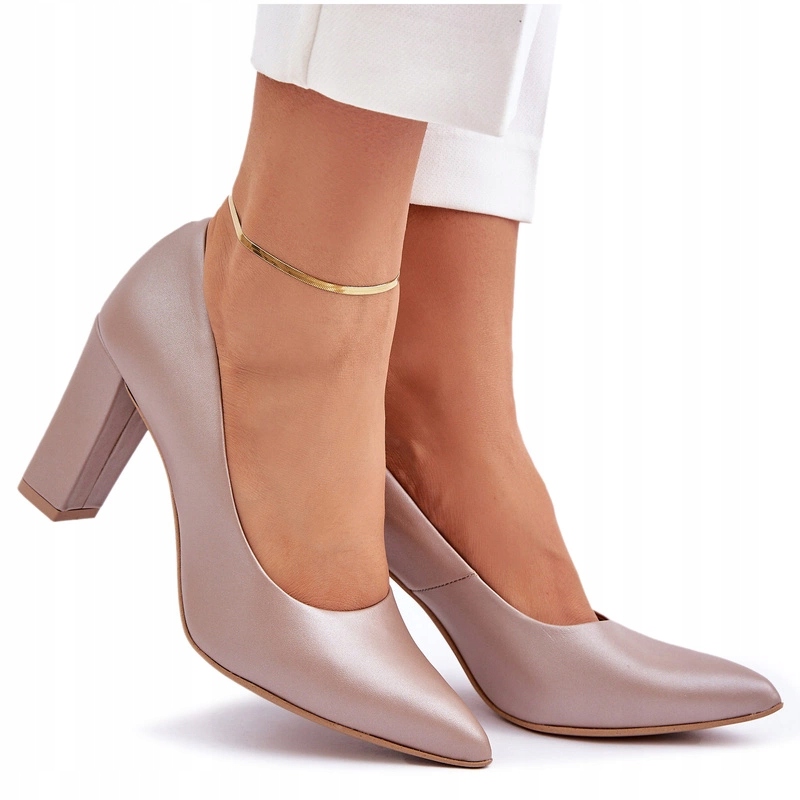 Saténové Lodičky Lewski Shoes 2453 Béžové 37