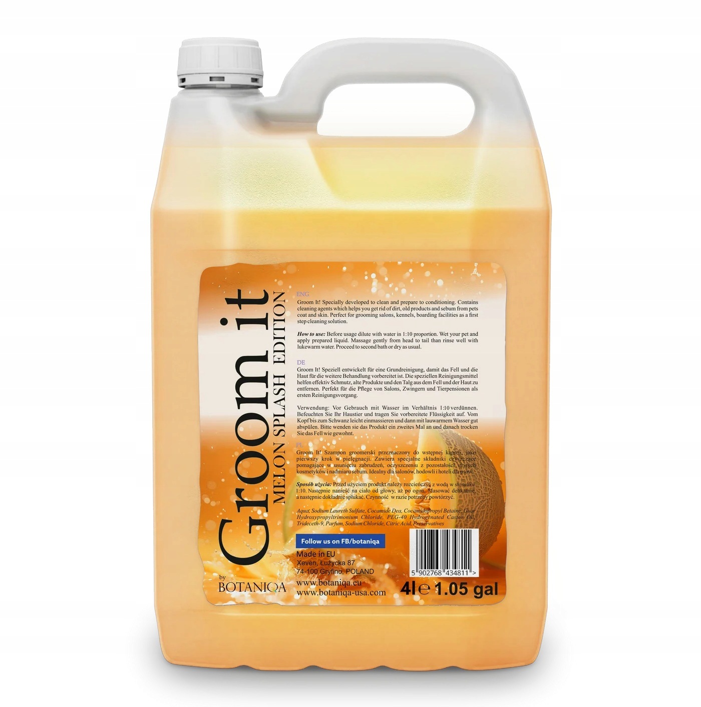 Botaniqa Groom It Šampon pro základní mytí psa Meloun 4 l