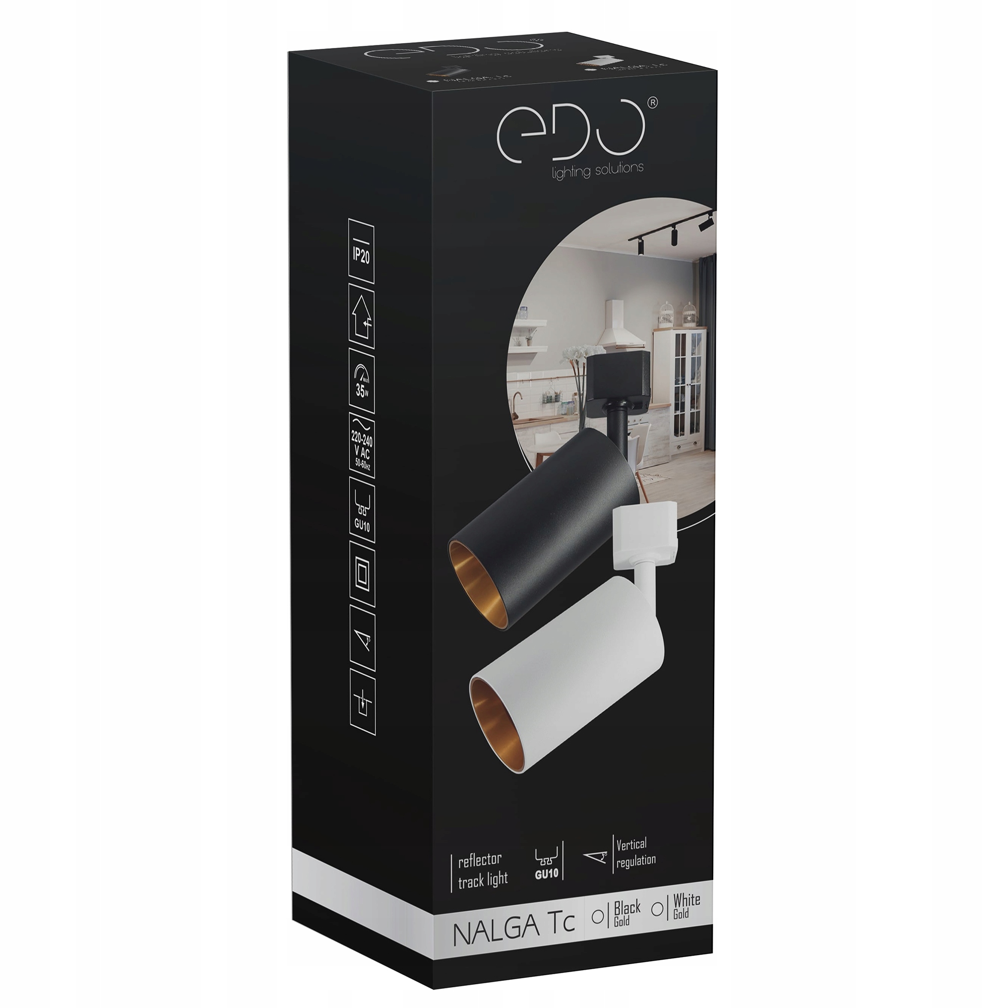 REFLEKTOR LAMPA DO SZYNOPRZEWODU 1-FZ GU10 WHITE / GOLD EDO Liczba punktów światła 1