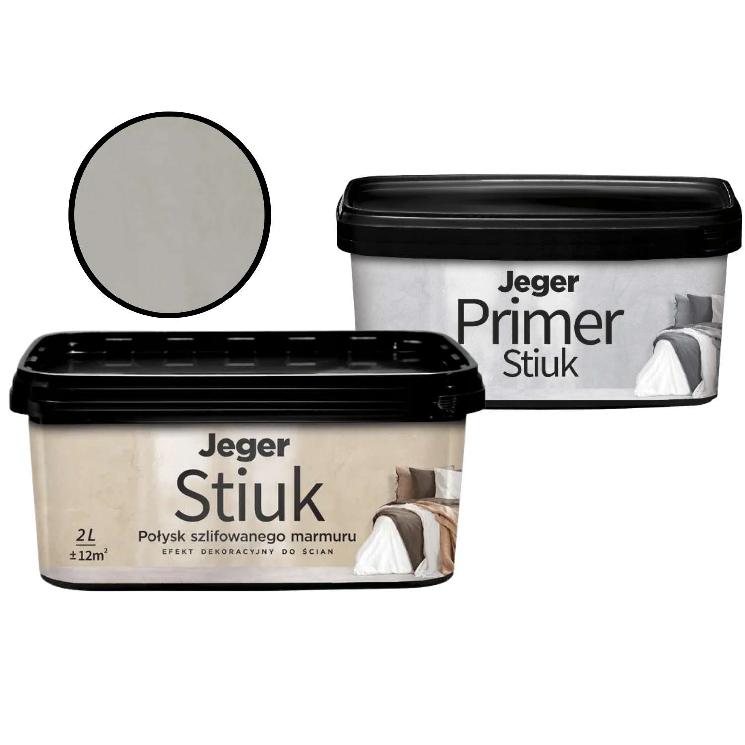 Dekorativní sada Mramorový efekt Stiuk Gray 2L Primer Stiuk 1L