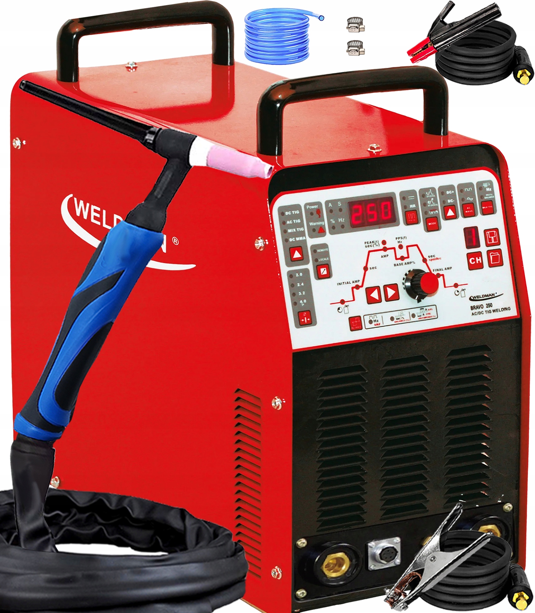 Invertorová Svářečka Weldman Bravo Tig 250 Ac/dc Hf Puls Bod Mma Paměť