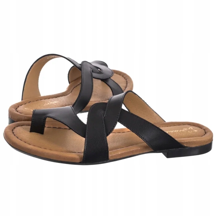 Kožené boty Dámské žabky Nazouváky Maciejka Černé 06982-01 Black